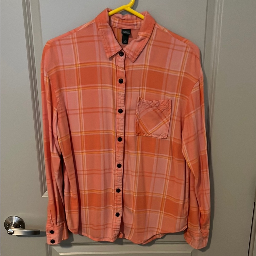 Wild Fable Orange and Pink Casual Button Down Shirt